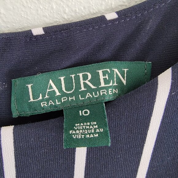 Ladies Ralph Lauren Size 10 Stripe Dress - Picture 6 of 10